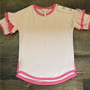 Matilda Jane Pink Short Sleeve Tunic with Ruffle Details